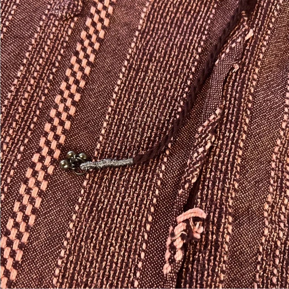 Free People Forever Yours Knit Stripe Tunic Sz Small Boho Burgundy